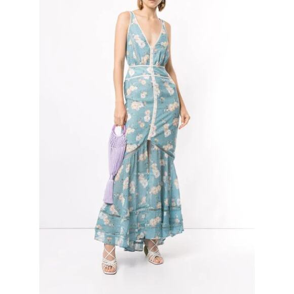 We Are Kindred Mia Maxi Dress Blue Teal Posey Womens 2 New with tags - Picture 1 of 16
